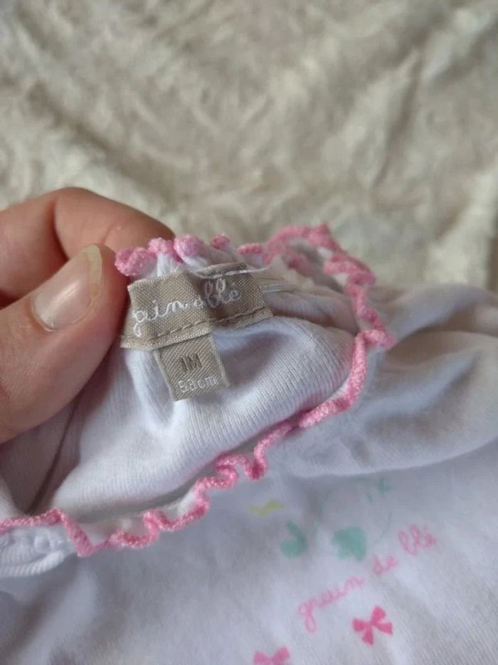 Body sans manche Fille 1 mois oiseau nœud Grain de blé 100% coton - photo numéro 5