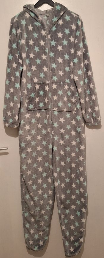 Combinaison polaire zippée imprimée d'étoiles avec une capuche