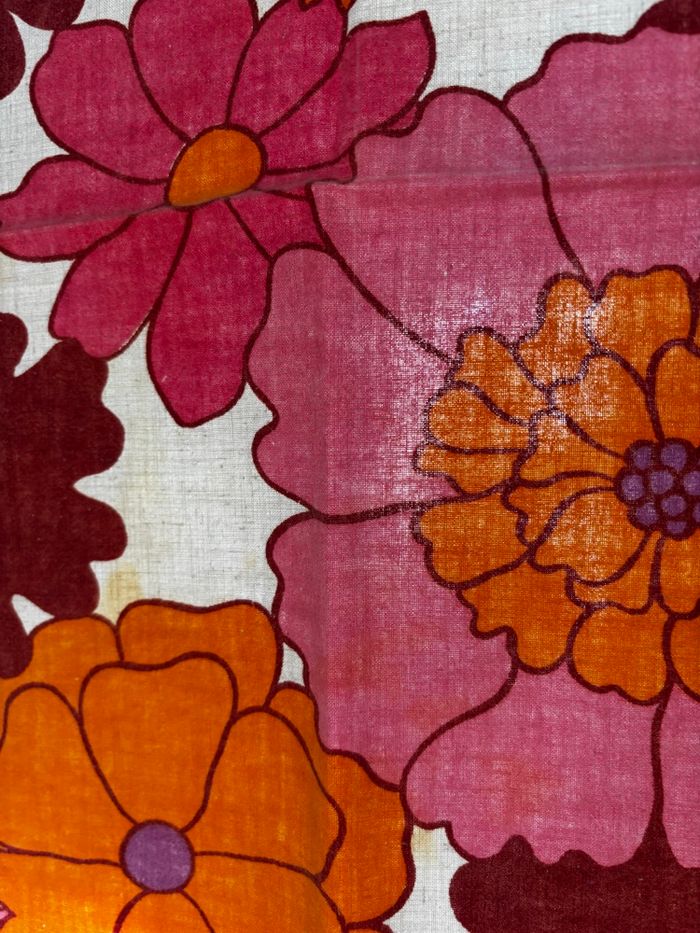 Vintage ensemble de 4 serviettes en tissu fleuries - photo numéro 8