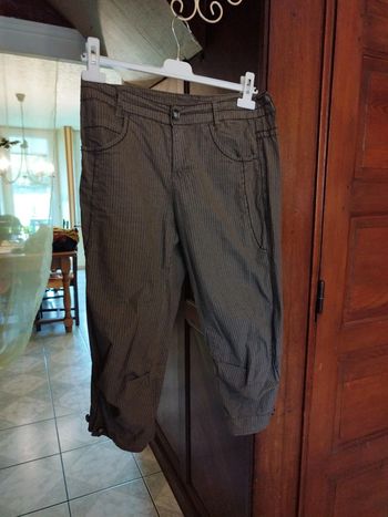 Pantacourt marron rayures vintage y2k M/38
