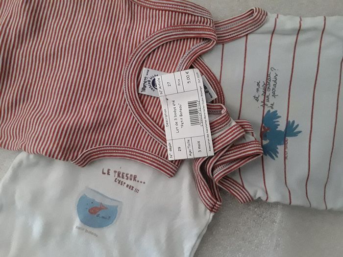 Lot de 3 bodys Petit Bateau - photo numéro 2