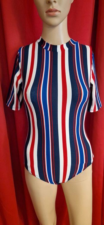 Body taille XS Jennifer rayures colorees