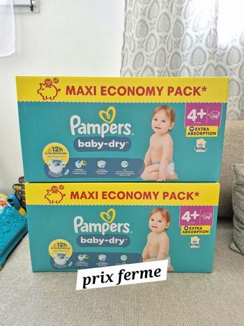 2 pack pampers pants taille 4+ total 196 couches