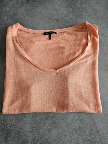 T-shirt débardeur en lin femme - Taille L / 40 - Massimo Dutti - Saumon corail