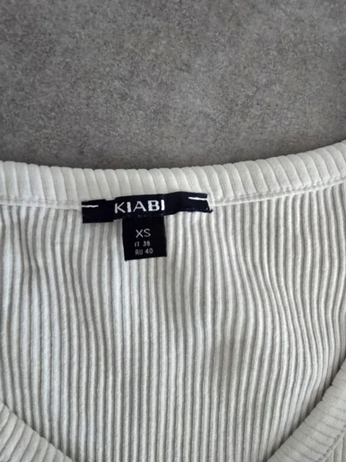Tee shirt blanc côtelé - photo numéro 3