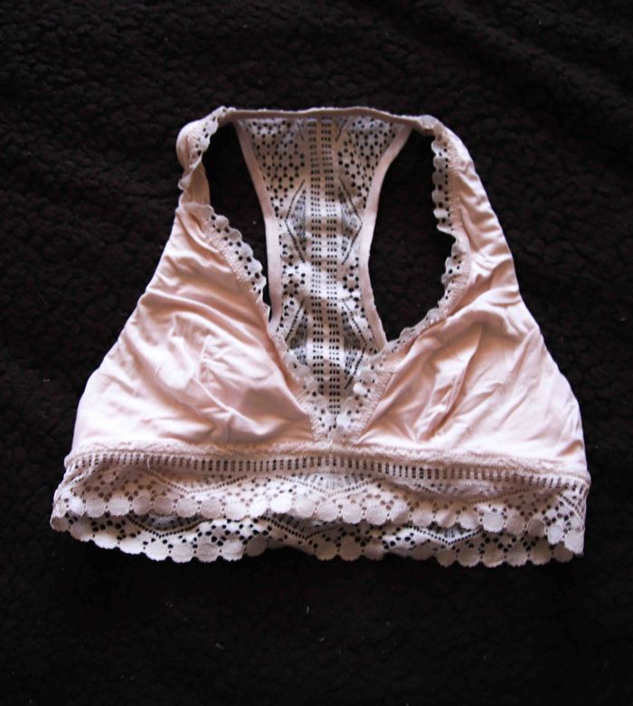 Brassière dentelle / rose poudrée