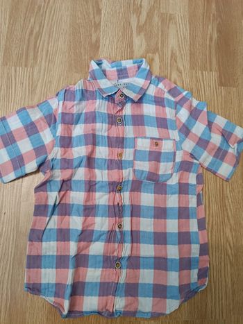 Chemise manches courtes à carreaux 4-5 ans