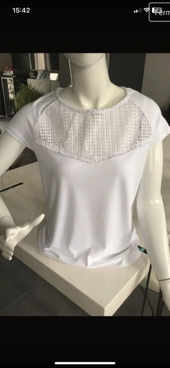 Blouse plastron ajouré