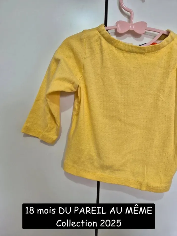 Collection 2025 Du pareil au même 18 mois 80 cm cardigan jaune gilet brodé - photo numéro 9