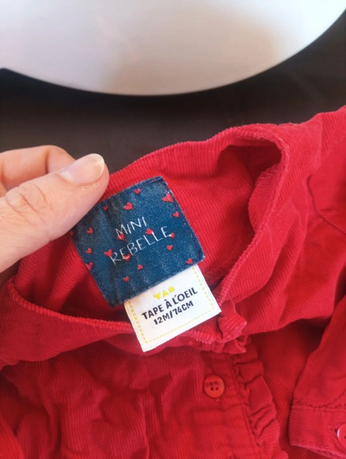 Robe manches longues velours Fille 12 mois Mini Rebelle Tao - photo numéro 3