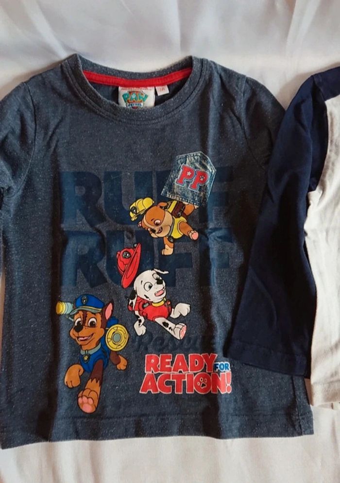 2 tee-shirt paw patrol manche longue. - photo numéro 2