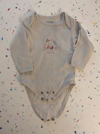 Body motif petit lapin rose 6 mois Vertbaudet