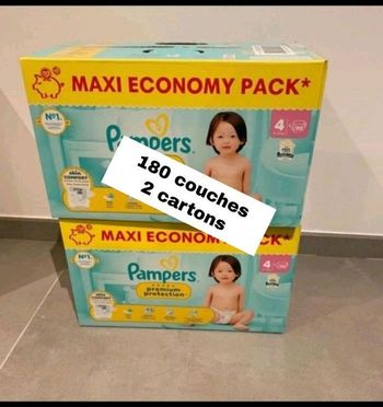 180 couches Pampers taille 4 premium protection 