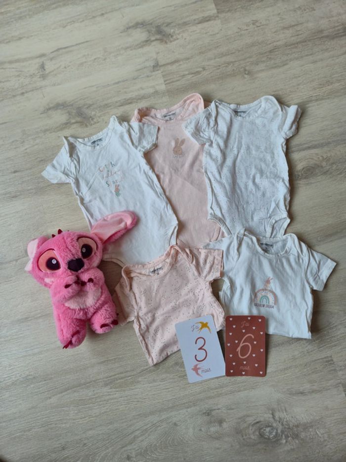 Lot de 5 bodies manches courtes orchestra 36 mois 92cm