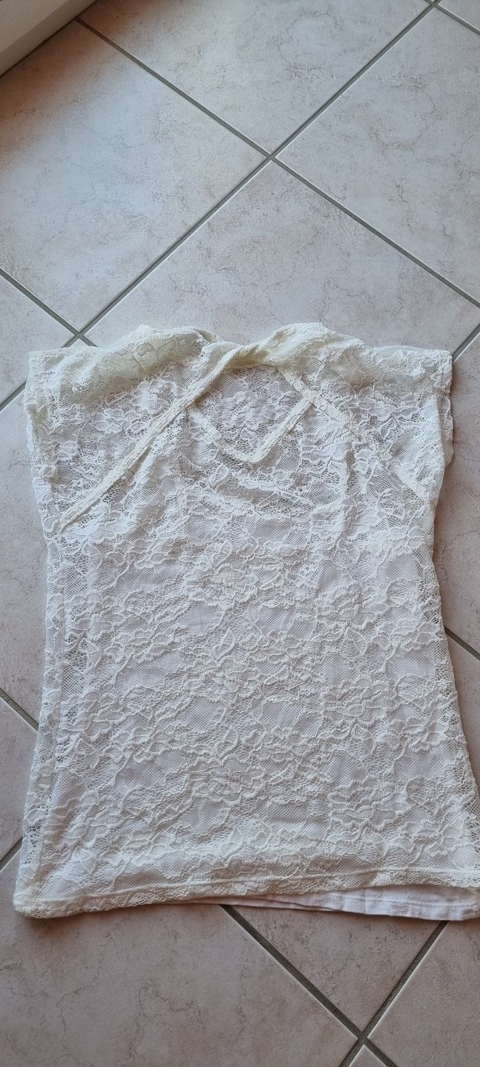 Tee -shirt dentelle écru - photo numéro 2