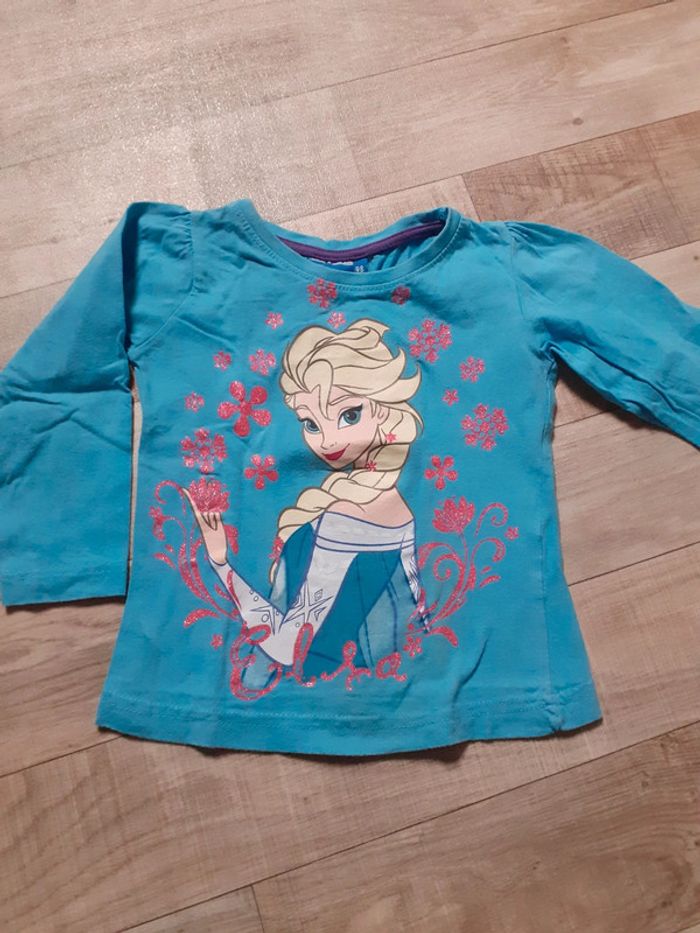 T-shirt fille reine des neiges bleu 3 ans neuf