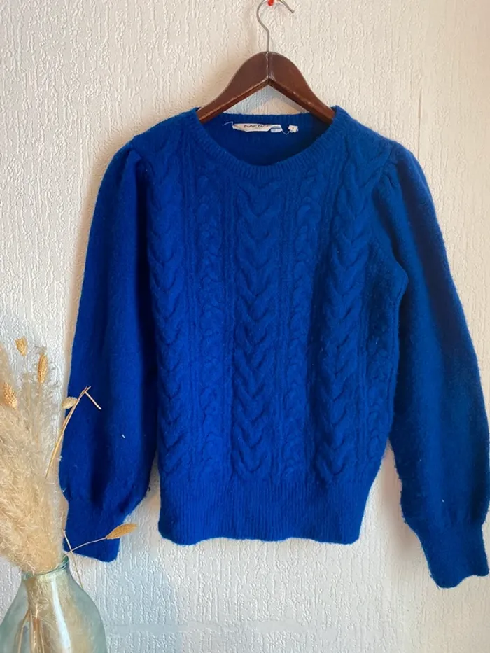 Pull sweat bleu électrique taille s 36 naf naf - photo numéro 3