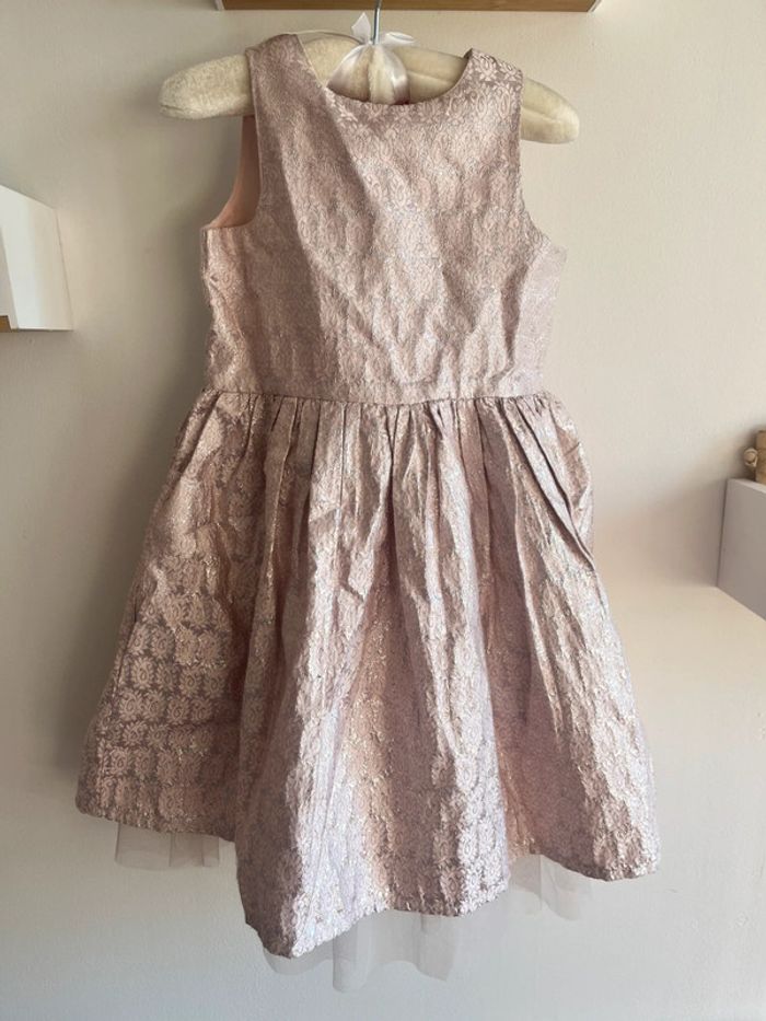 Robe de fête ou cérémonie rose avec noeud fille