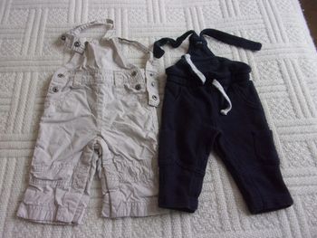 lot de 2 salopettes taille 3 mois