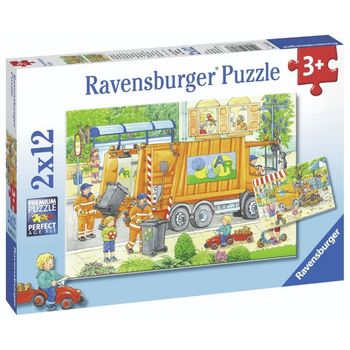 RAVENSBURGER PUZZLE COLLECTE DES ORDURES 2X12 PIECES 073178