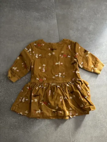 Robe manche longue marron beige 12 mois