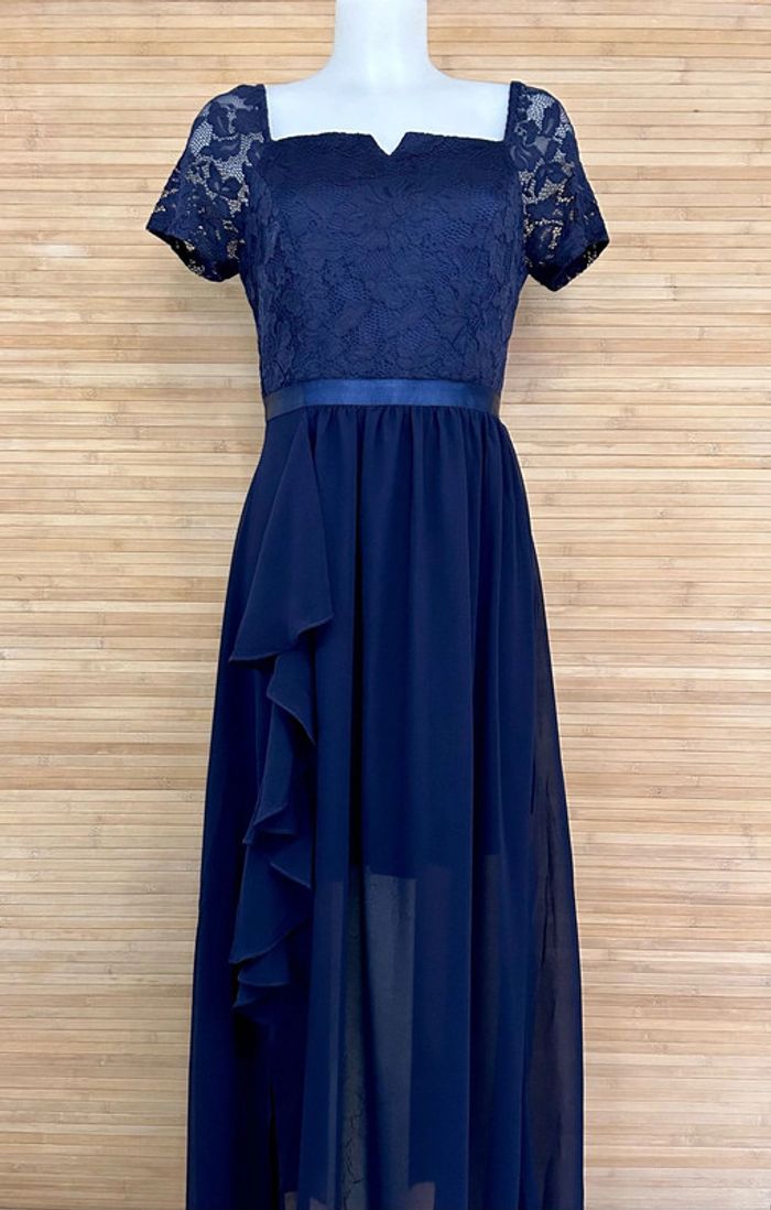 Robe longue de soirée bleu foncé taille M