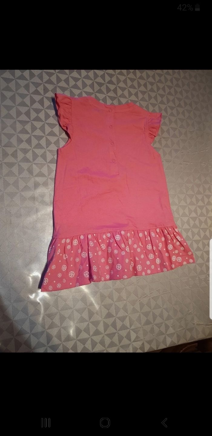 Robe rose manches courtes 12 mois petites canailles - photo numéro 3