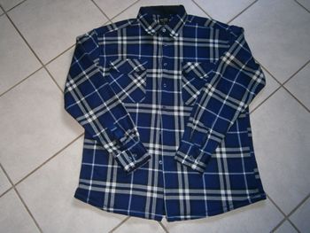 Chemise hiver à carreaux bleu marine Taille M