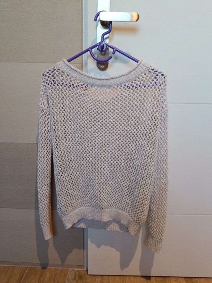 Pull beige/écru Hollister xs grosses mailles - photo numéro 5