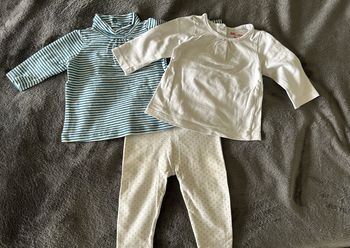 2 hauts et 1 legging fille 3 mois