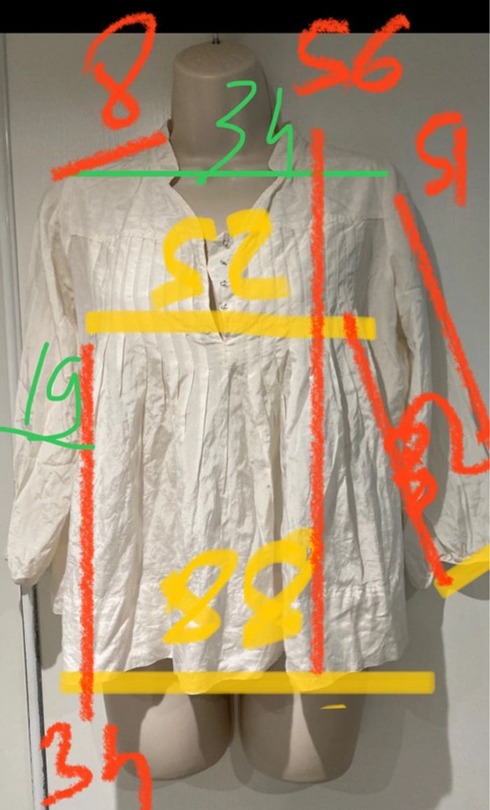 Blouse, Véro Moda, style Paloma, 37 %, soie 63 % coton - photo numéro 3