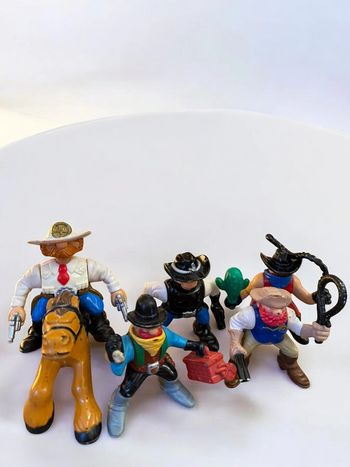 Lot De 5 Figurines Western Fisher Price avec cheval 1996-1997 #FisherPrice #Collection