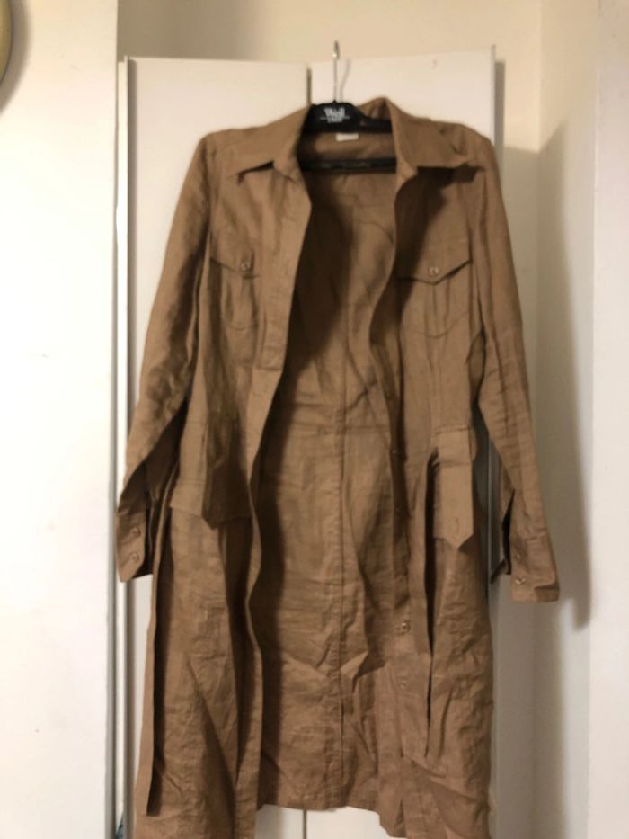 Veste longue lin . Camailleu.taille 38