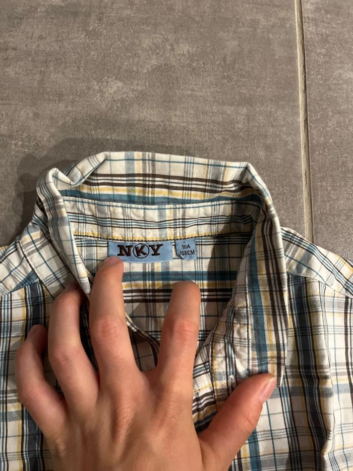 Chemise à carreaux bleu NYK - photo numéro 2