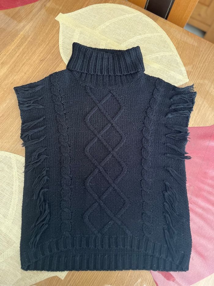 Pull à col roulé sans manches noir Taille 12 ans en BEG - photo numéro 7