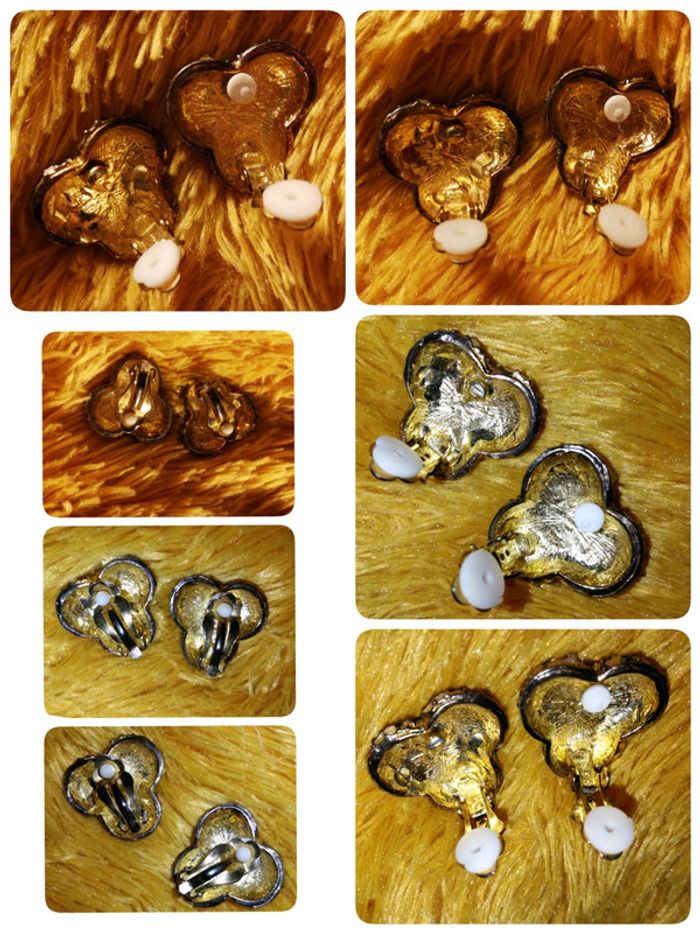 Boucles d'oreilles clips Vintage 80s - 90s - photo numéro 2