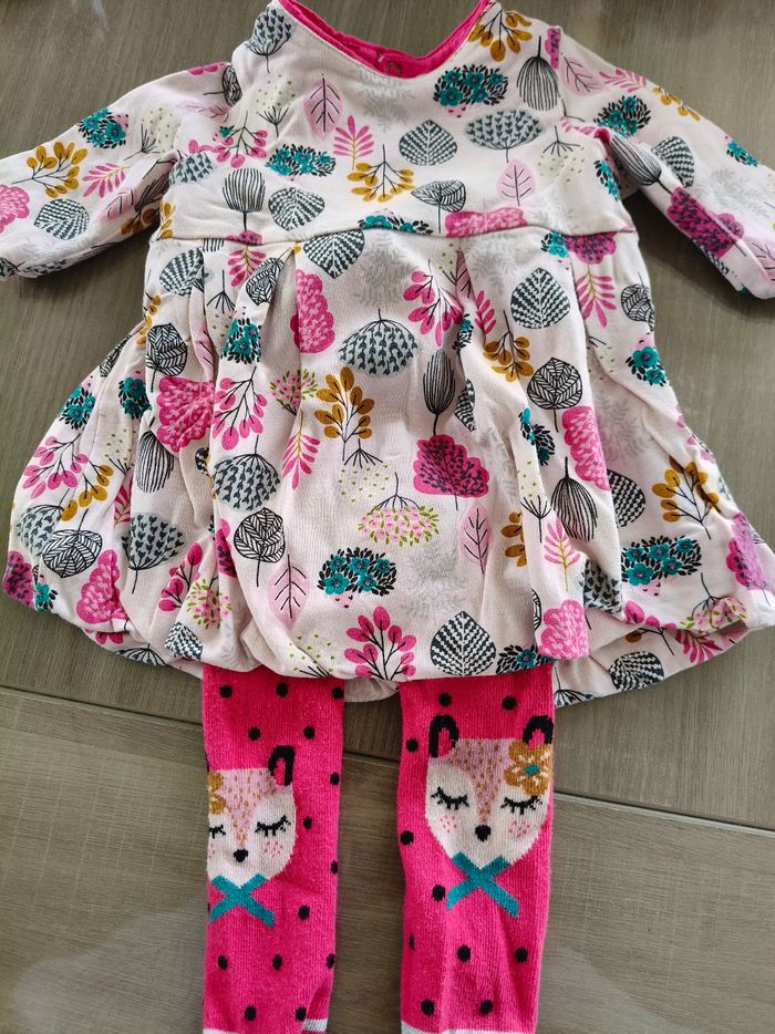 Robe bébé fille 3m + collant