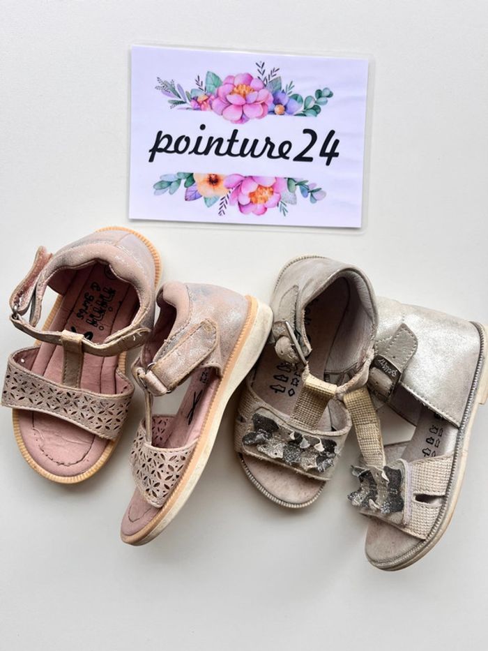 Lot deux paires de sandales cuir 24
