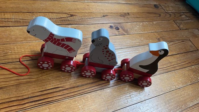 Lot de train animaux en bois - photo numéro 3