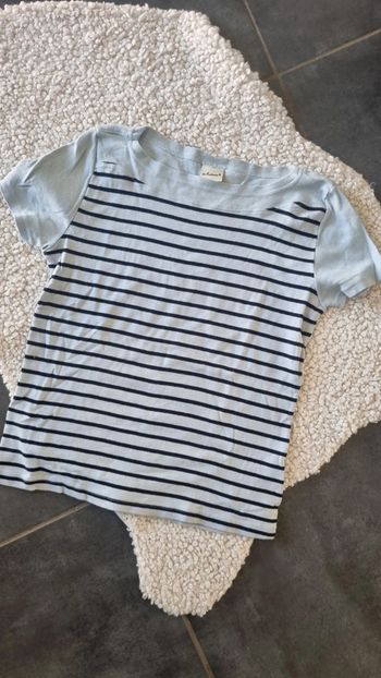 Tee shirt rayures bleu ciel 42