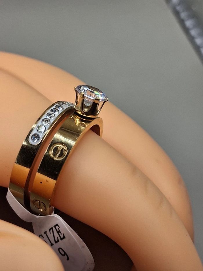 Bague  En acier inoxydable + zircons  marque hippie & bohème - photo numéro 3