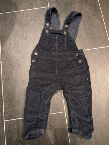 Salopette en velours bleu marine