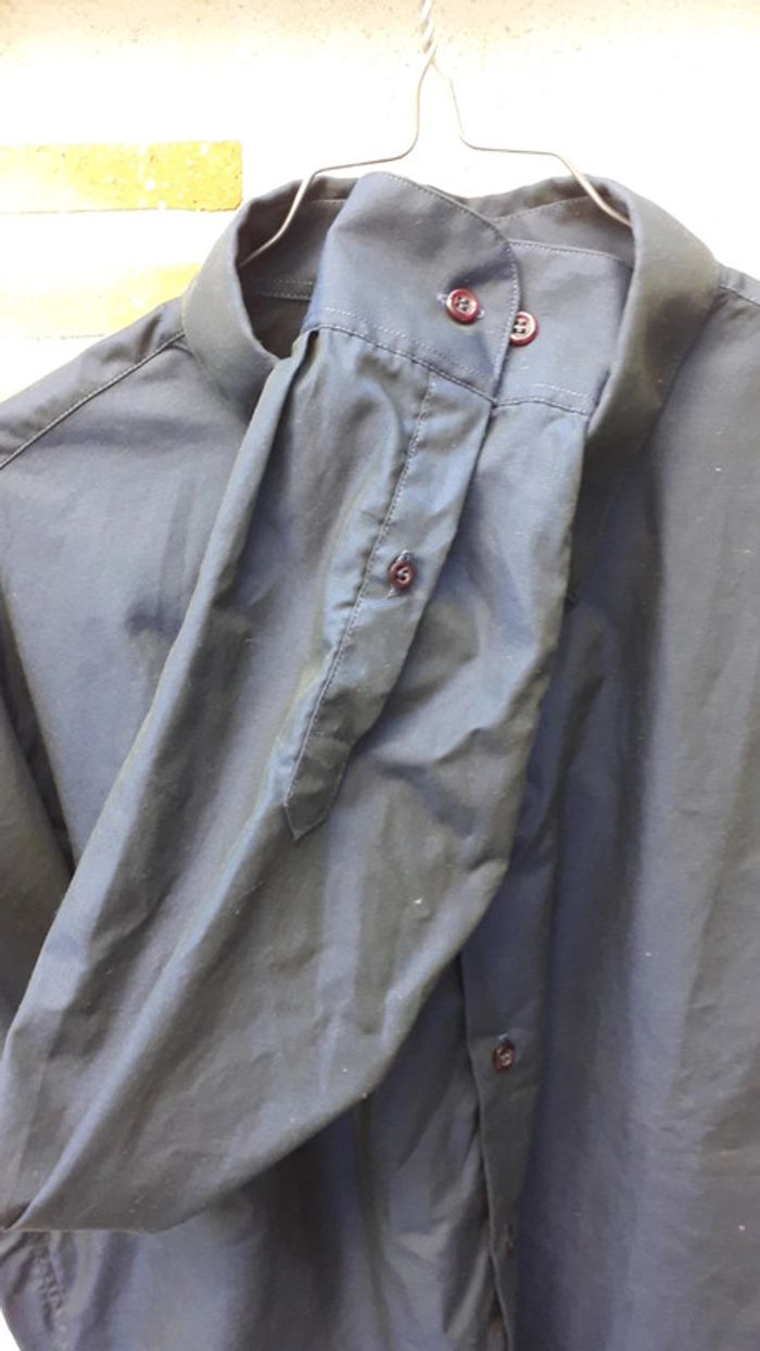Très belle chemise homme marine irisé vert - photo numéro 3