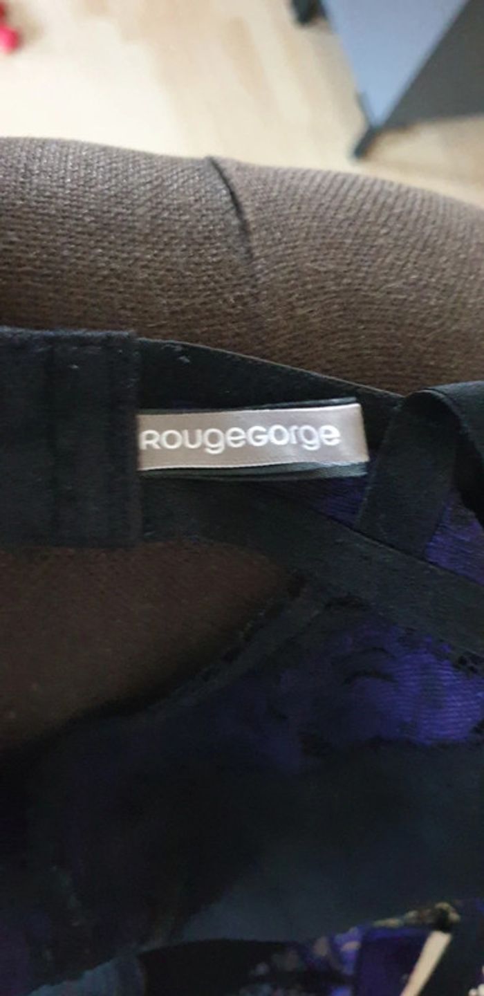 Nuisette dentelle noire et violette "Rouge Gorge" - photo numéro 5