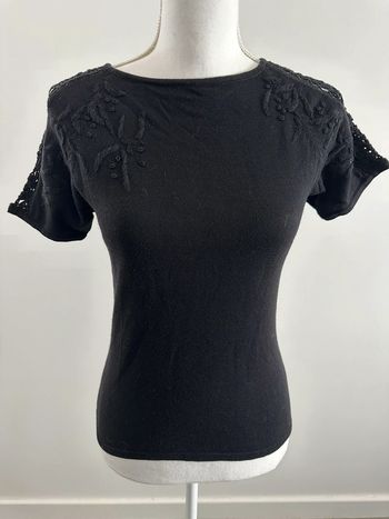 T-shirt brodé noir Vintage TL