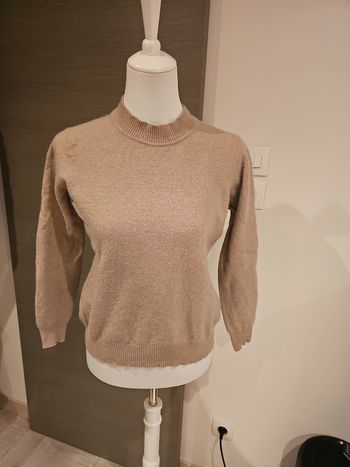 🧶pull femme laine merinos cachemire beige felino taille m maille douce chic🧶