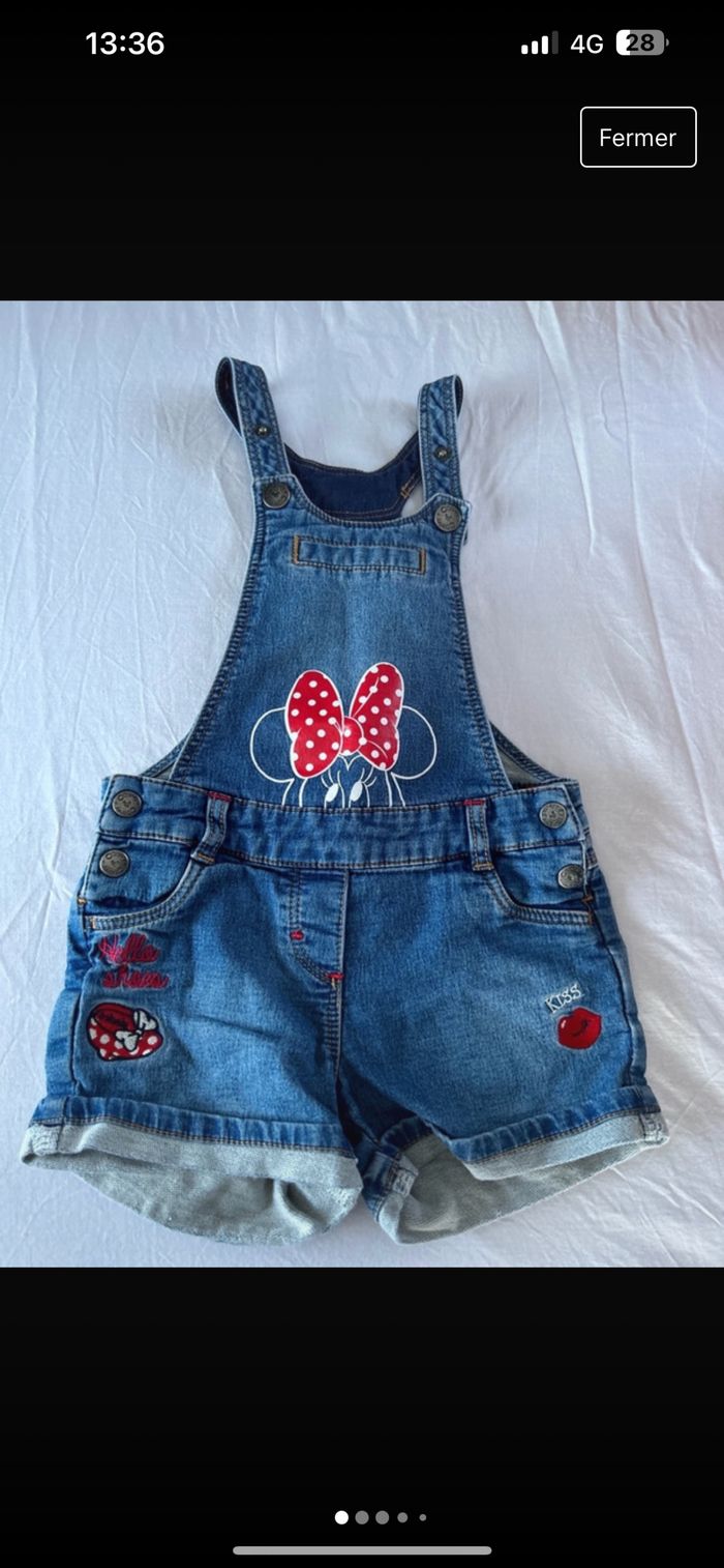 Salopette jean Minnie 4 ans