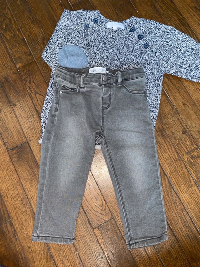 Pull cadet rousselle et jeans Zara 18 mois - photo numéro 2