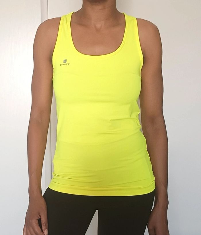 Débardeur sport jaune Domyos T40