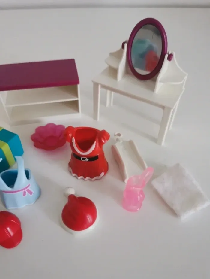 Playmobil loge d artiste avec coiffeuse paravent sac robe cadeau meublé - photo numéro 3